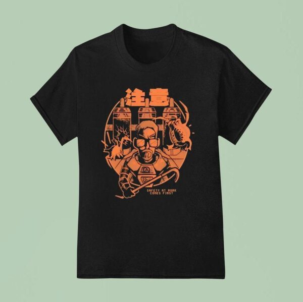 Gordon Freeman From Half Life Safety At Work Comes Firs T Shirt