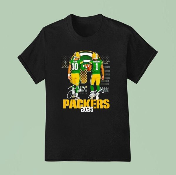 Green Bay Packers City Skyline Love And Parsons Signatures T Shirt