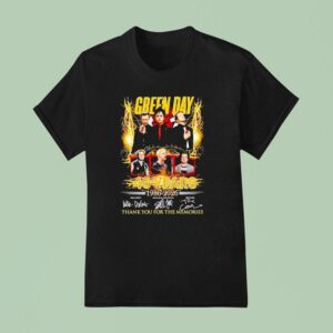 Green Day Anniversary Years Thank You For The Memories Signatures T Shirt