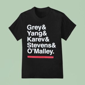 Grey S Anatomy Grey Yang Karev Stevens And O Malley Names T Shirt