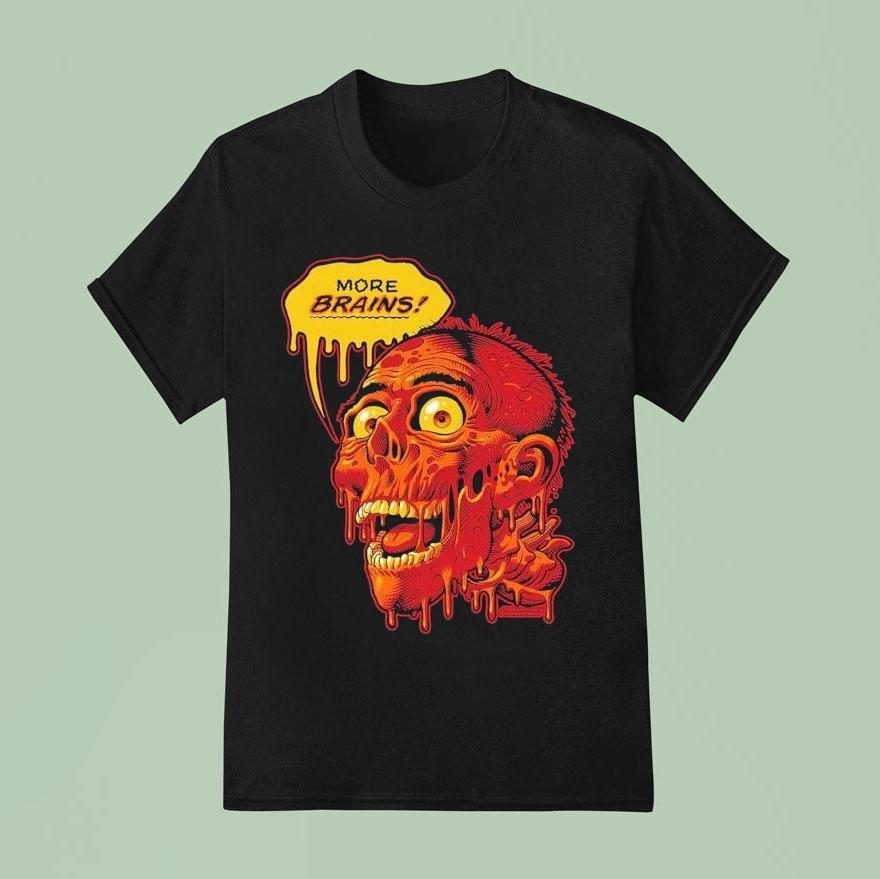 Halloween Tarman More Brains Skull T Shirt