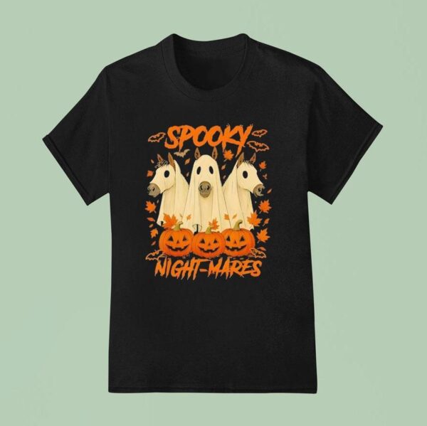 Halloween Vibes Horse Lover Boo Ghost Spooky Night Mares T Shirt