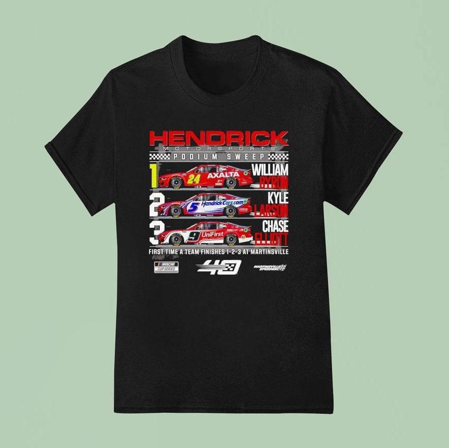 Hendrick Motorsports Th Anniversary William Byron Kyle Larson Chase Elliott Racing T Shirt