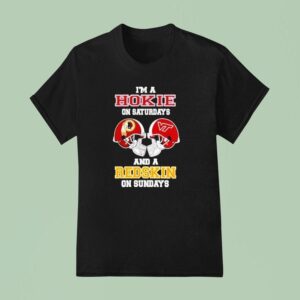 I M A Virginia Tech Hokies On Saturdays And A Washington Redskins On Sundays Helmet T Shirt