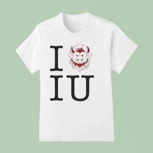 Indiana Hoosiers I Heart Iu Bison T Shirt