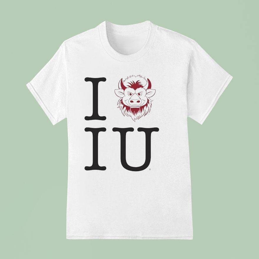 Indiana Hoosiers I Heart Iu Bison T Shirt