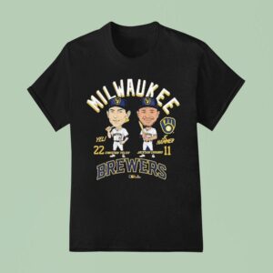 Jackson Chourio And Christian Yelich Milwaukee Brewers Player Duo Caricature T Shirt
