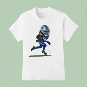 Jahmyr Gibbs Detroit Lions Fooyball Cartoon T Shirt