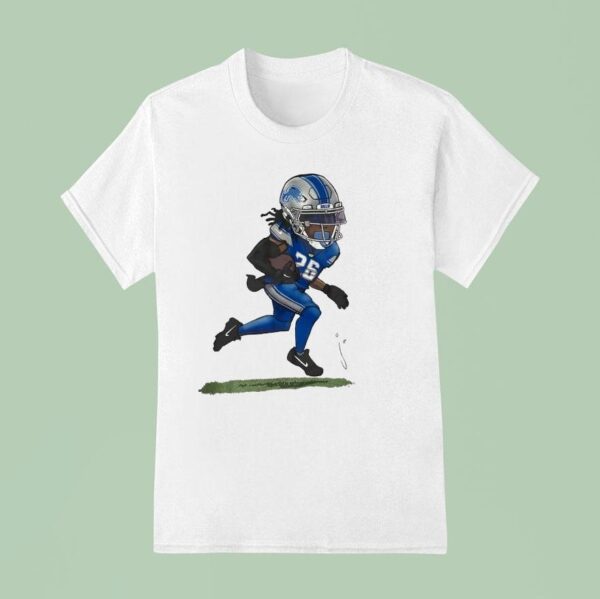 Jahmyr Gibbs Detroit Lions Fooyball Cartoon T Shirt