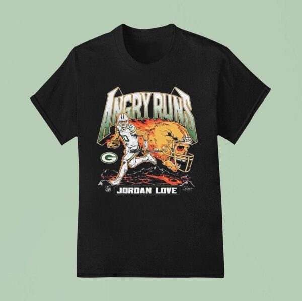 Jordan Love Angry Runs Green Bay Packers T Shirt