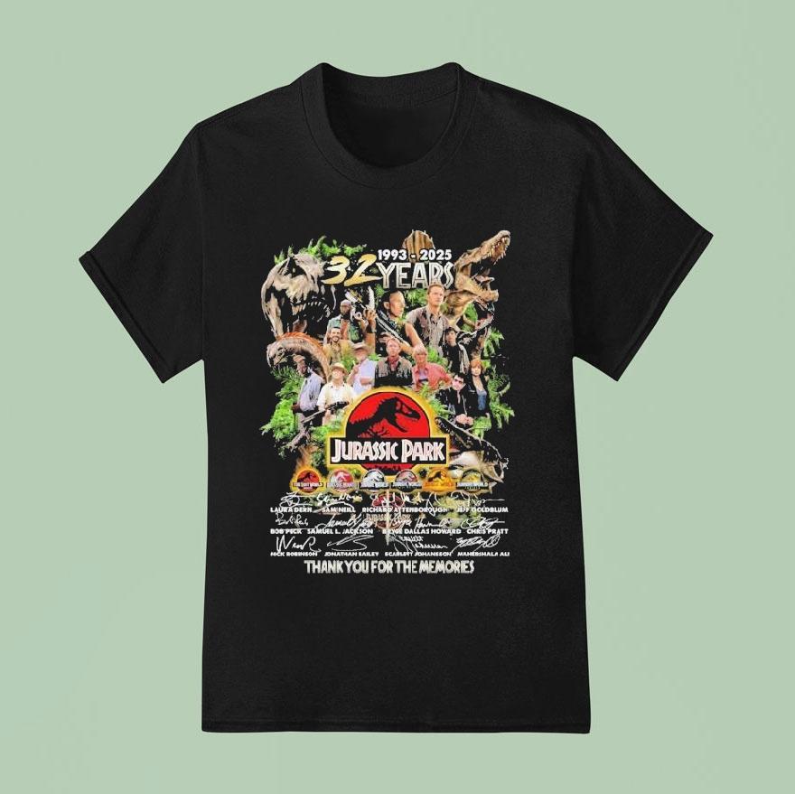 Jurassic Park Years Thank You For The Memories Signatures T Shirt