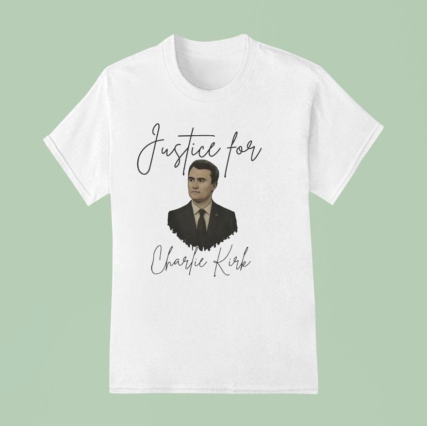 Justice For Charlie Kirk Portrai T Shirt