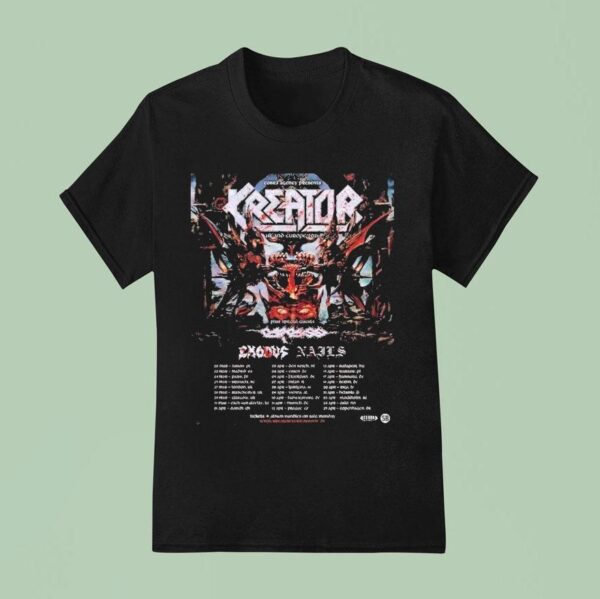 Kreator Krushers Of The World Uk And Europe Tour Dates T Shirt