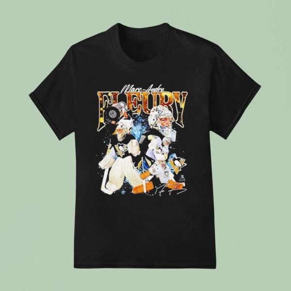 Marc Andre Fleury Pittsburgh Penguins Hockey Graphic Signature T Shirt