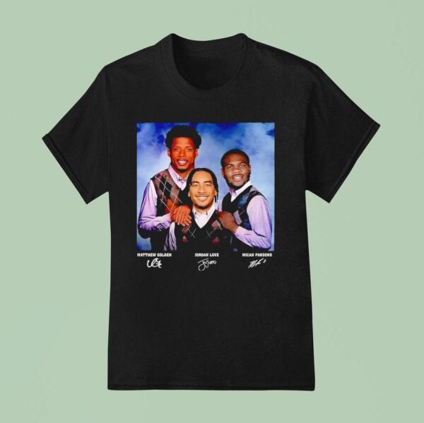 Matthew Golden Jordan Love Micah Parsons Brother Step Green Bay Packers Signatures T Shirt