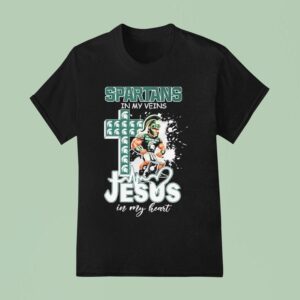Michigan State Spartans In My Veins Jesus In My Heart Masco T Shirt