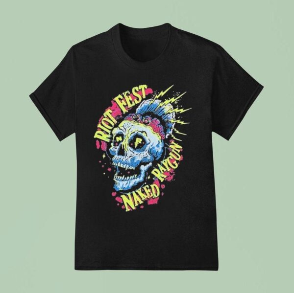Naked Raygun Riot Fest Skull T Shirt