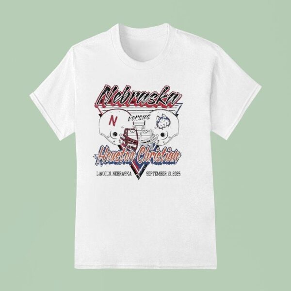 Nebraska Cornhuskers Vs Houston Christian Football Helmet T Shirt