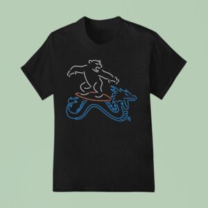 Neon Surfing Polar Bear T Shirt