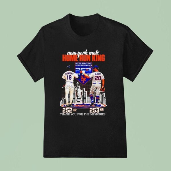 New York Mets Home Run King Darryl Strawberry X Pete Alonso Signature Thank You For The Memories T Shirt