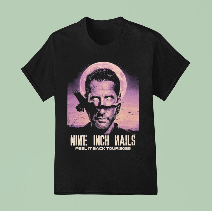Nine Inch Nails Peel It Back Tour Head Crow Moon T Shirt