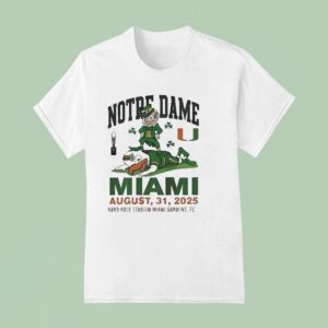 Notre Dame Vs Miami Hurricanes Hard Rock Stadium Miami Gardens Fl T Shirt