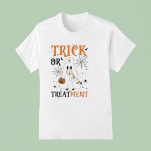 Nurse Ghost Trick Or Treatment Halloween T Shirt