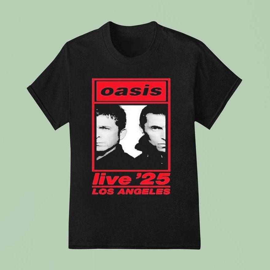 Oasis Live Los Angeles Rose Bowl Stadium Photo T Shirt