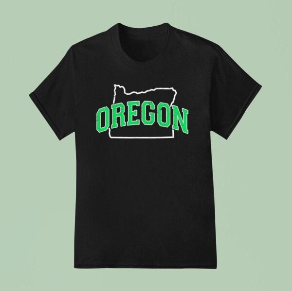 Oregon Map Green As Oregon Ducks T Shirt