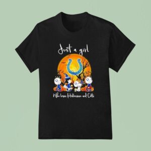 Peanuts Characters Just A Girl Who Loves Halloween And Indianapolis Colts T Shirt