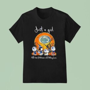 Peanuts Just A Girl Who Loves Halloween And Penn State Nittany Lions T Shirt