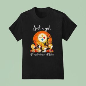 Peanuts Just A Girl Who Loves Halloween And Pittsburgh Slers T Shirt