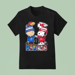 Peanuts Kansas City Jayhawk And Kansas City Chiefs Cartoon T Shirt