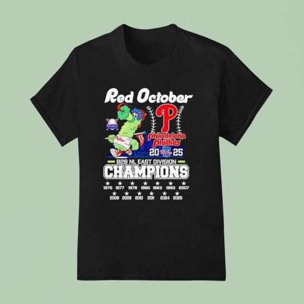 Philadelphia Phillies Red October Bb Nl East Division Champions T Shirt