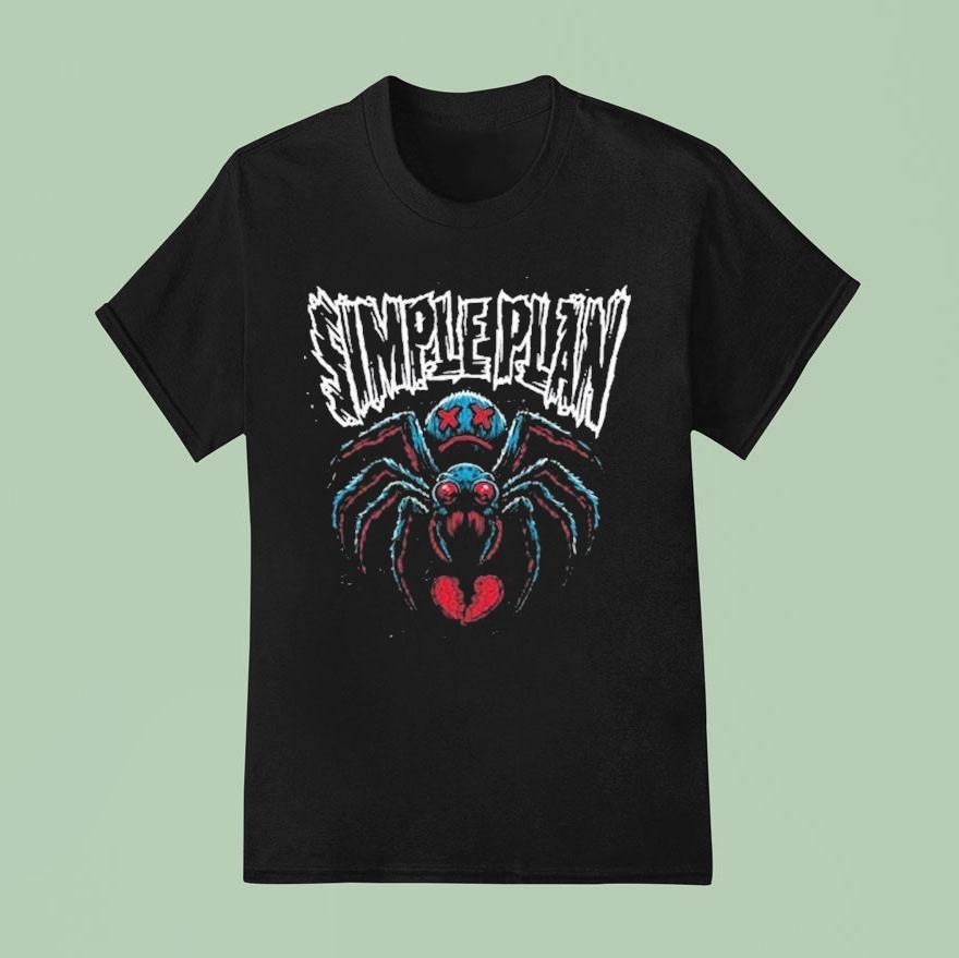 Simple Plan Spooky Metal Spider Halloween T Shirt