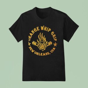 Skull Orange Whip Grip New Orleans Usa T Shirt