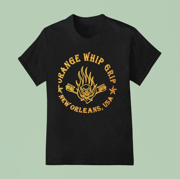 Skull Orange Whip Grip New Orleans Usa T Shirt