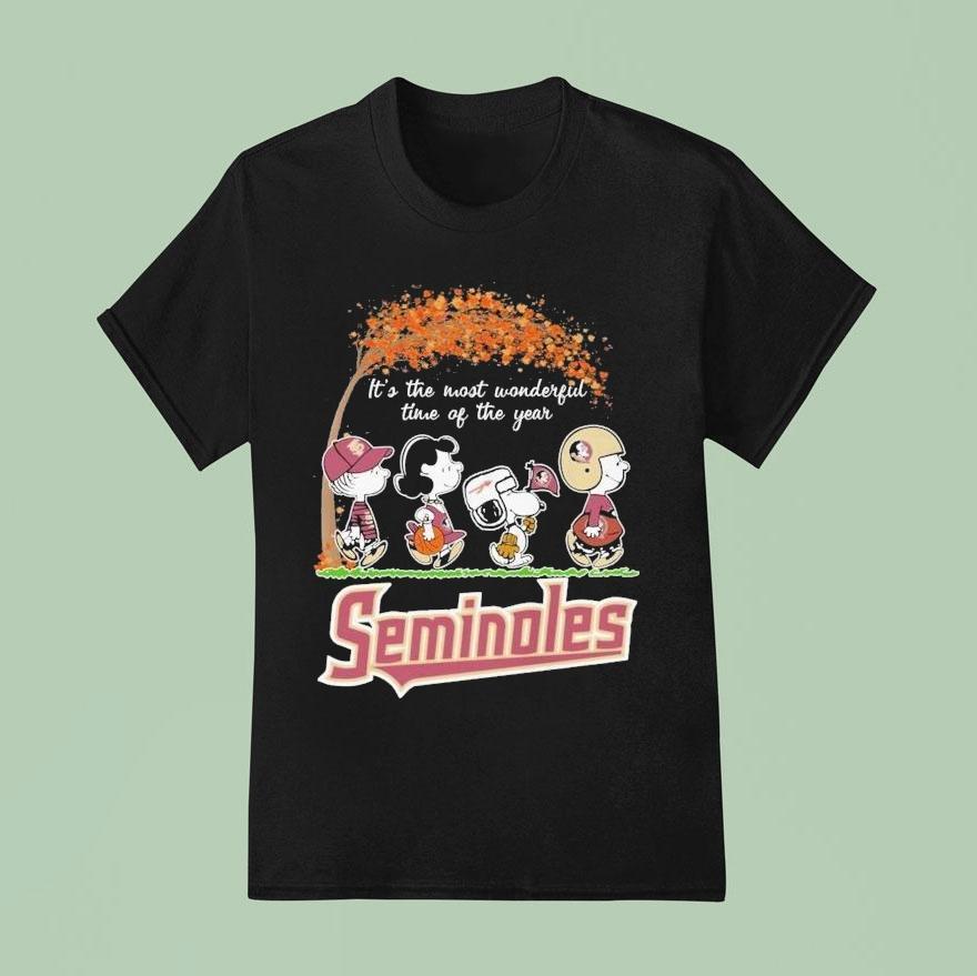 Snoopy And Friends The Peanuts Florida State Seminoles Fsu It S The Most Wonderful Time Of The Year Walking T Shirt