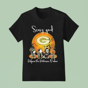 Snoopy Friends And The Peanuts Scary Good Defense This Halloween Green Bay Packers T Shirt