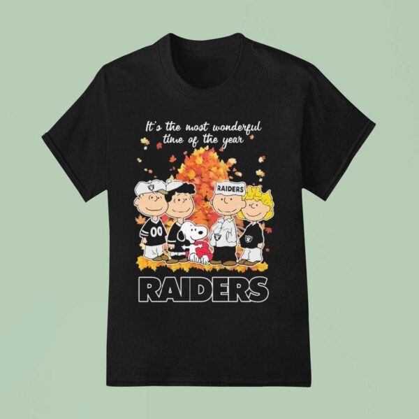 Snoopy The Peanuts Las Vegas Raiders It S The Most Wonderful Time Of The Year T Shirt