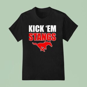 Southern Methodist University Smu Mustangs Kick Em Stangs Logo T Shirt