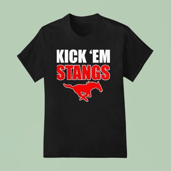 Southern Methodist University Smu Mustangs Kick Em Stangs Logo T Shirt