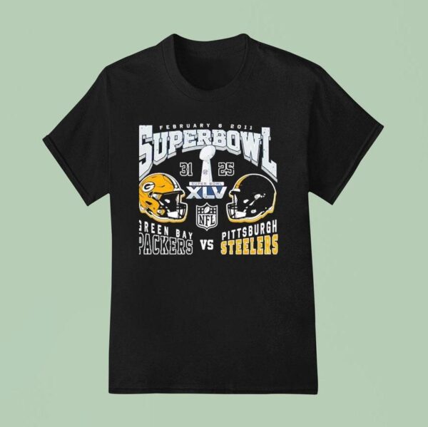 Superbowl Xlv Green Bay Packers Vs Pittsburgh Slers T Shirt