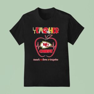 Teacher Kansas City Chiefs Heartbeat Teach Love Inspire T Shirt