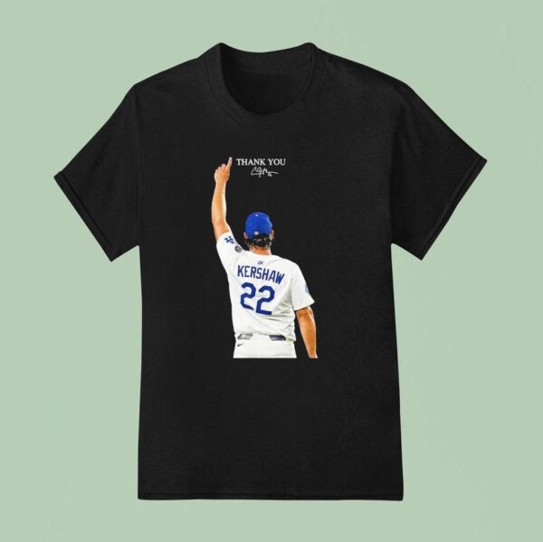 Thank You Clayton Kershaw Los Angeles Dodgers Baseball Signature T Shirt