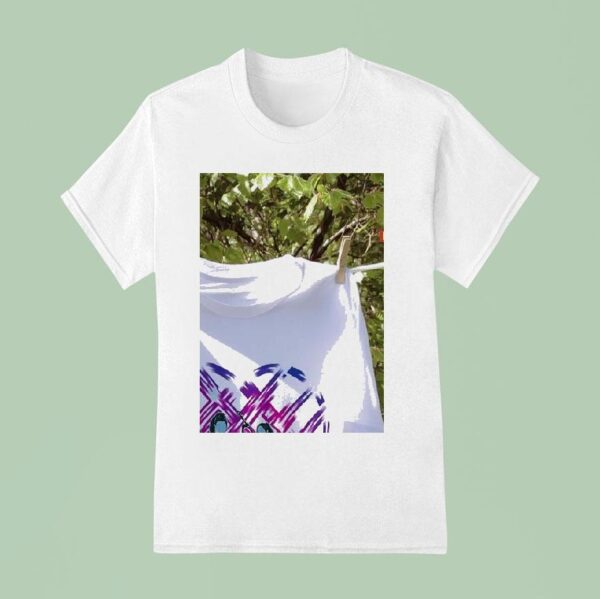 Three Silhouetted Girls Swords Heart Shaped Abstract Purple Magenta Cyberpunk T Shirt