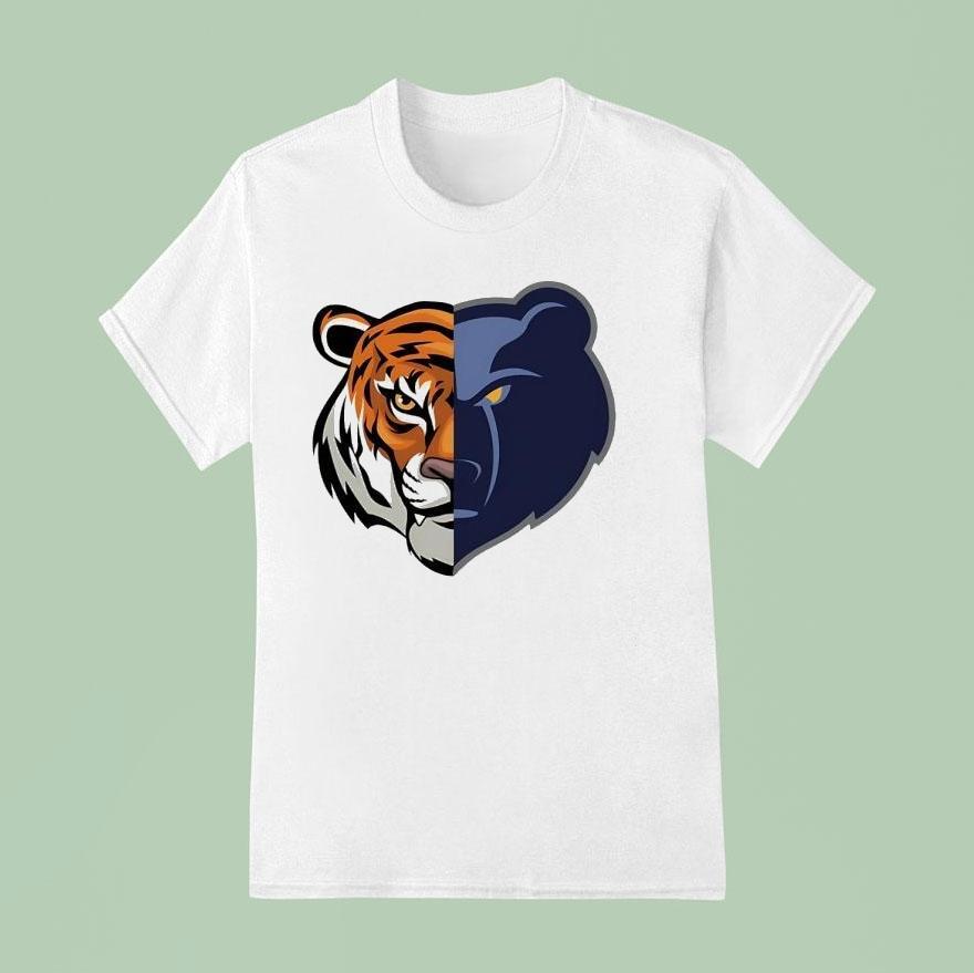 Tigers And Grizzlies Mashup Logo T Shirt
