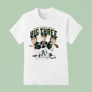 Tim Hudson Mark Mulder Barry Zito The Big Three Oakland Athletics Baseball Caricature T Shirt