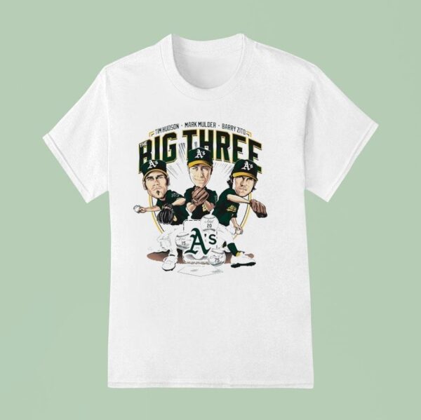Tim Hudson Mark Mulder Barry Zito The Big Three Oakland Athletics Baseball Caricature T Shirt