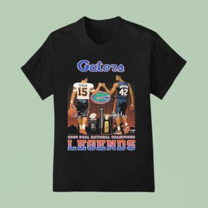 Tim Tebow X Al Horford Florida Gators Dual National Champions Legends Signatures T Shirt